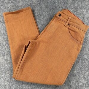 Raleigh Workshop Jeans Mens 32x27 Brown Martin Tapered Denim Pants Stretch